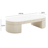 Bella Cream Oval Coffee Table TOV-OC54323 TOV Furniture