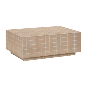 TOV Furniture Mixie Tile Coffee Table - Stylish 39" Indoor/Outdoor Centerpiece with Durable Concrete Design Taupe TOV-OC54327