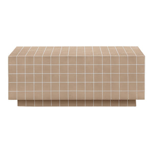 TOV Furniture Mixie Tile Coffee Table - Stylish 39" Indoor/Outdoor Centerpiece with Durable Concrete Design Taupe TOV-OC54327