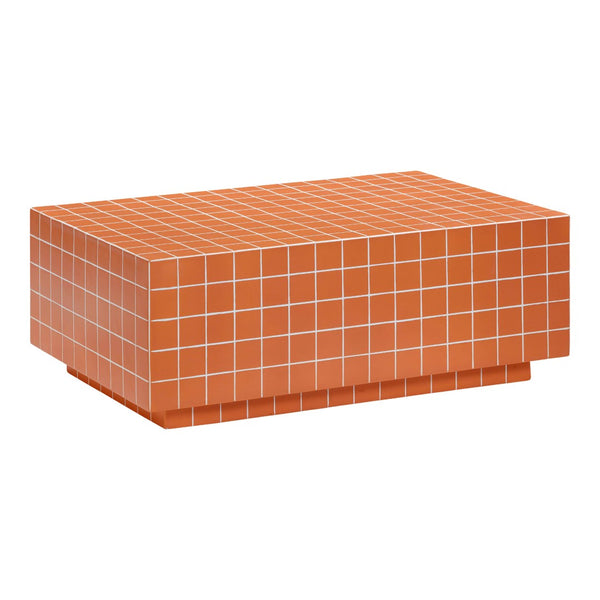 TOV Furniture Mixie Tile Coffee Table - Stylish 39" Indoor/Outdoor Centerpiece with Durable Concrete Design Orange TOV-OC54328