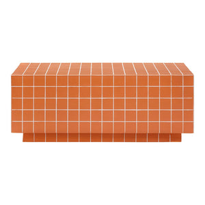 TOV Furniture Mixie Tile Coffee Table - Stylish 39" Indoor/Outdoor Centerpiece with Durable Concrete Design Orange TOV-OC54328