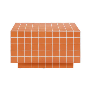 TOV Furniture Mixie Tile Coffee Table - Stylish 39" Indoor/Outdoor Centerpiece with Durable Concrete Design Orange TOV-OC54328