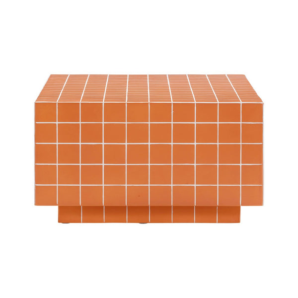 TOV Furniture Mixie Tile Coffee Table - Stylish 39" Indoor/Outdoor Centerpiece with Durable Concrete Design Orange TOV-OC54328