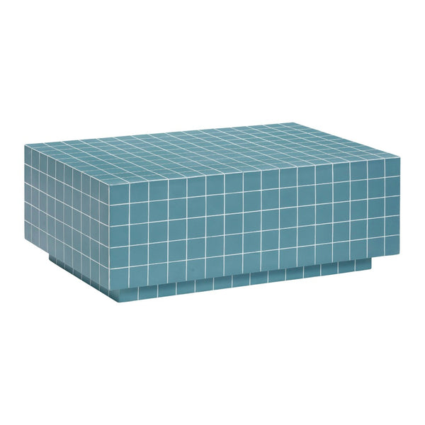 TOV Furniture Mixie Tile Coffee Table - Stylish 39" Indoor/Outdoor Centerpiece with Durable Concrete Design Blue TOV-OC54329