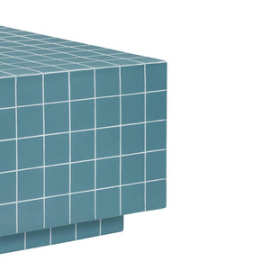 TOV Furniture Mixie Tile Coffee Table - Stylish 39" Indoor/Outdoor Centerpiece with Durable Concrete Design Blue TOV-OC54329