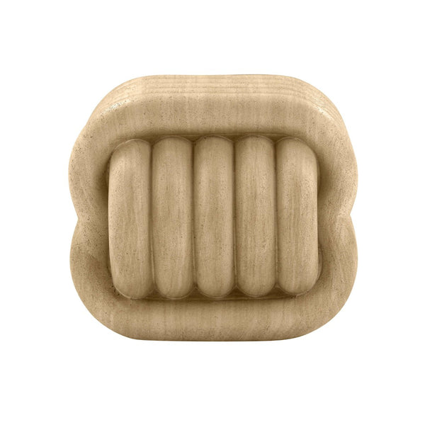 TOV Furniture Love Knot Accent Stool - Sculptural Concrete Design for Indoor & Outdoor Use, Chic Side Table Seat Travertine TOV-OC54334