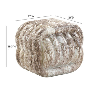 TOV Furniture Love Knot Accent Stool - Sculptural Concrete Design for Indoor & Outdoor Use, Chic Side Table Seat Grey TOV-OC54335