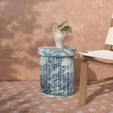 Serafina Marble Pattern Concrete Indoor / Outdoor Side Table TOV-OC54360 TOV Furniture