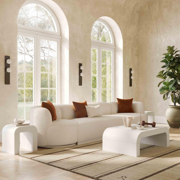 TOV Furniture Hump 46" Arched Coffee Table - Modern Centerpiece with Soft Curves for Stylish Living Room Decor White TOV-OC54365