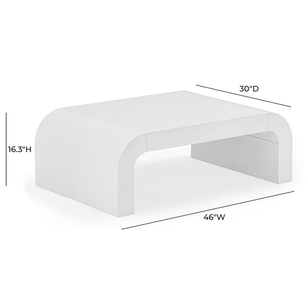 TOV Furniture Hump 46" Arched Coffee Table - Modern Centerpiece with Soft Curves for Stylish Living Room Decor White TOV-OC54365