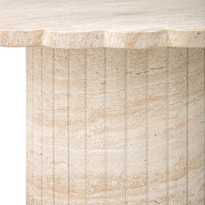 TOV Furniture Blossom 36" Round Coffee Table with Elegant Washed Faux Travertine Finish for Indoor/Outdoor Use TOV-OC54375