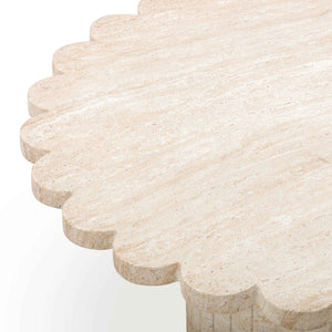 TOV Furniture Blossom 36" Round Coffee Table with Elegant Washed Faux Travertine Finish for Indoor/Outdoor Use TOV-OC54375