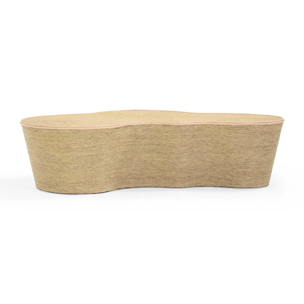 TOV Furniture Slab 60" Handcrafted Natural Seagrass Coffee Table - Unique Coastal Modern Design for Stylish Homes TOV-OC54382