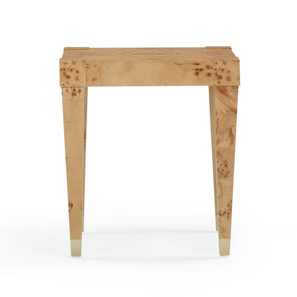 TOV Furniture Brandyss Burl End Table - Contemporary Side Table with Rustic Brass Accents for Modern Living Spaces Honey TOV-OC54388