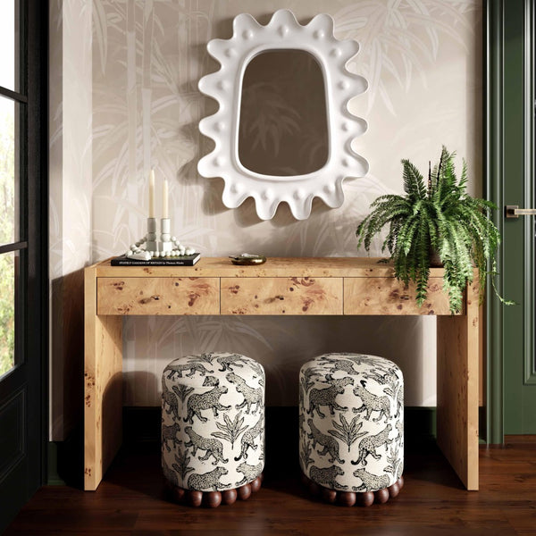 TOV Furniture Brandyss 54" Contemporary Burl Console Table with Ample Storage and Elegant Craftsmanship for Any Space Natural TOV-OC54389