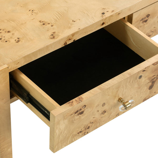 TOV Furniture Brandyss 54" Contemporary Burl Console Table with Ample Storage and Elegant Craftsmanship for Any Space Natural TOV-OC54389