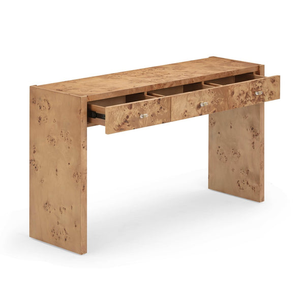 TOV Furniture Brandyss 54" Contemporary Burl Console Table with Ample Storage and Elegant Craftsmanship for Any Space Honey TOV-OC54390