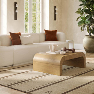 TOV Furniture Hump 46" Arched Coffee Table - Modern Organic Design with Natural Acacia Finish for Stylish Living Spaces TOV-OC54396