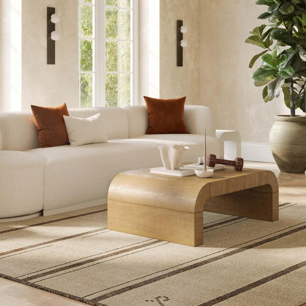 TOV Furniture Hump 46" Arched Coffee Table - Modern Organic Design with Natural Acacia Finish for Stylish Living Spaces TOV-OC54396