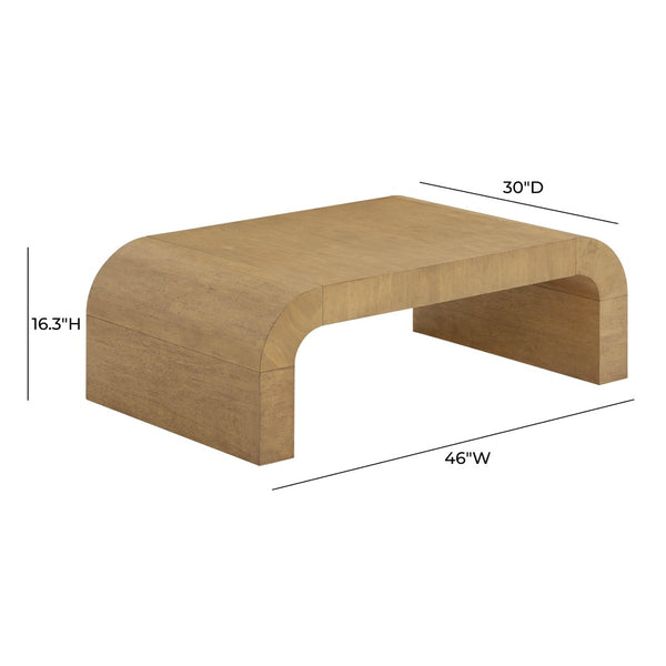 TOV Furniture Hump 46" Arched Coffee Table - Modern Organic Design with Natural Acacia Finish for Stylish Living Spaces TOV-OC54396