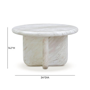 TOV Furniture Juju Modern 2-Piece Faux Marble Nesting Coffee Table Set for Stylish Indoor/Outdoor Living Spaces TOV-OC54400-OC54401