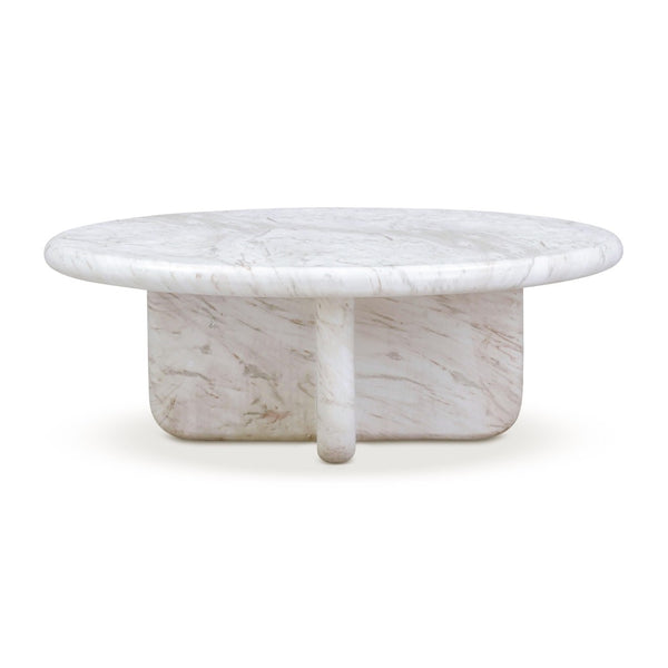TOV Furniture Juju Modern 2-Piece Faux Marble Nesting Coffee Table Set for Stylish Indoor/Outdoor Living Spaces TOV-OC54400-OC54401