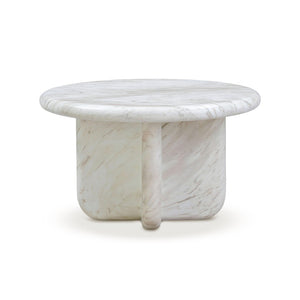 TOV Furniture Juju Faux Marble Round Coffee Table - Elegant Indoor/Outdoor Accent for Modern Living Spaces 24" TOV-OC54400