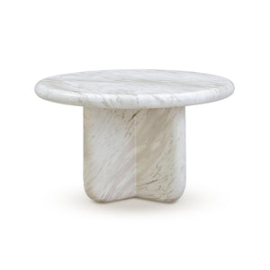 TOV Furniture Juju Faux Marble Round Coffee Table - Elegant Indoor/Outdoor Accent for Modern Living Spaces 24" TOV-OC54400