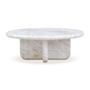 TOV Furniture Juju Faux Marble Round Coffee Table - Elegant Indoor/Outdoor Accent for Modern Living Spaces 32" TOV-OC54401