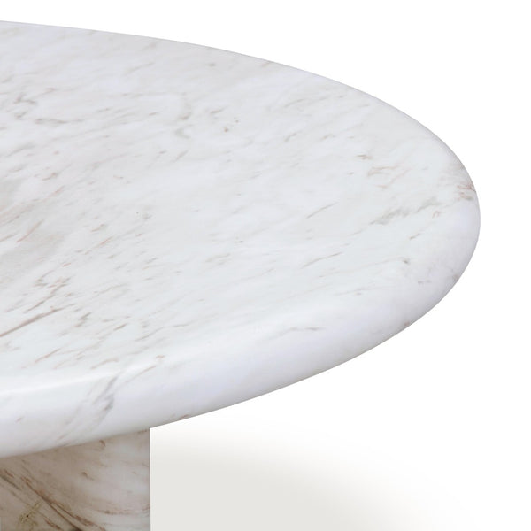 TOV Furniture Juju Faux Marble Round Coffee Table - Elegant Indoor/Outdoor Accent for Modern Living Spaces 32" TOV-OC54401