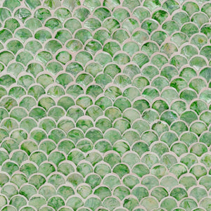 TOV Furniture Halio Shell Side Table - Artisan Seashell Inlay for Coastal Elegance in Every Room of Your Home Green TOV-OC54402