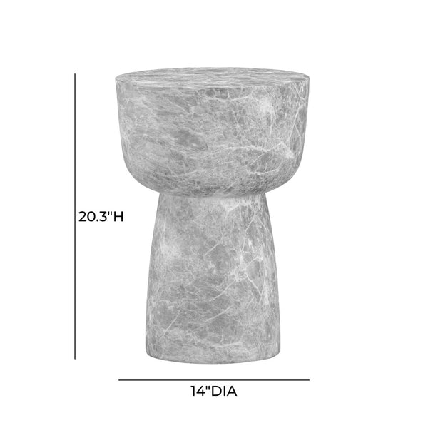 TOV Furniture Charra Indoor/Outdoor Side Table - Stylish Minimalist Design for Modern Elegance in Any Space Grey TOV-OC54403