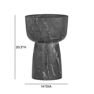 TOV Furniture Charra Indoor/Outdoor Side Table - Stylish Minimalist Design for Modern Elegance in Any Space Black TOV-OC54404