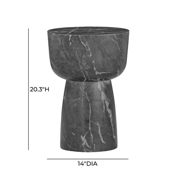 TOV Furniture Charra Indoor/Outdoor Side Table - Stylish Minimalist Design for Modern Elegance in Any Space Black TOV-OC54404