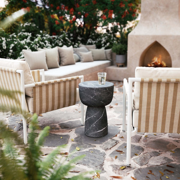 TOV Furniture Charra Indoor/Outdoor Side Table - Stylish Minimalist Design for Modern Elegance in Any Space Black TOV-OC54404