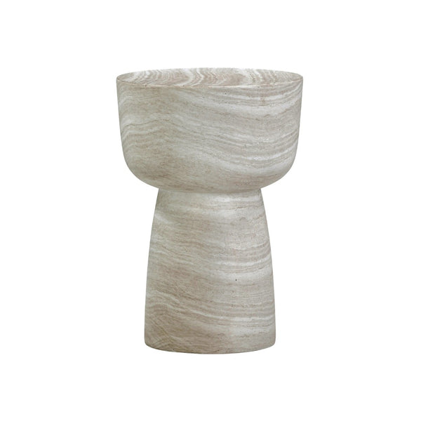 TOV Furniture Charra Indoor/Outdoor Side Table - Stylish Minimalist Design for Modern Elegance in Any Space Travertine TOV-OC54405