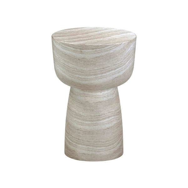 TOV Furniture Charra Indoor/Outdoor Side Table - Stylish Minimalist Design for Modern Elegance in Any Space Travertine TOV-OC54405