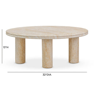 TOV Furniture Amora 2-Piece Nesting Accent Tables - Stylish Faux Travertine Design for Indoor & Outdoor Use TOV-OC54411-OC54412