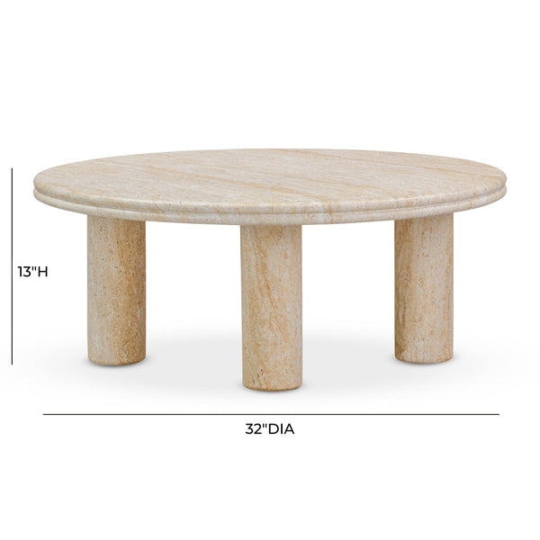 TOV Furniture Amora 2-Piece Nesting Accent Tables - Stylish Faux Travertine Design for Indoor & Outdoor Use TOV-OC54411-OC54412
