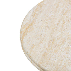 TOV Furniture Amora Faux Travertine Round Accent Table – Stylish Indoor/Outdoor Design with Sculptural Appeal 32" TOV-OC54412