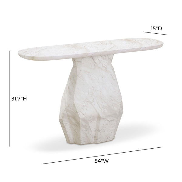 TOV Furniture Esme 54" Indoor/Outdoor Faux Marble Console Table - Stylish, Durable & Versatile for Any Space TOV-OC54417