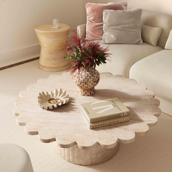 TOV Furniture Henri Natural Rattan Side Table - Handcrafted Hourglass Accent for Modern & Bohemian Spaces TOV-OC54430