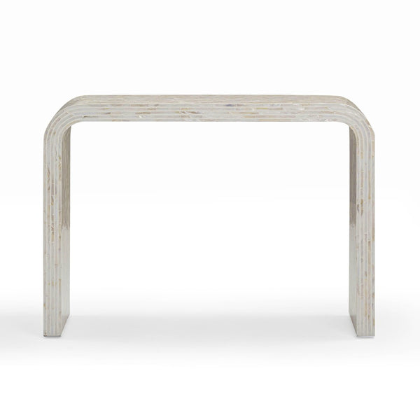 TOV Furniture Opus 43" Cream Capiz Shell Console Table - Coastal-Inspired Elegance for Entryways & Living Spaces TOV-OC54431