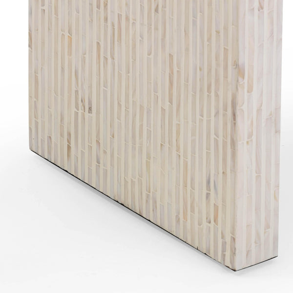 TOV Furniture Opus 43" Cream Capiz Shell Console Table - Coastal-Inspired Elegance for Entryways & Living Spaces TOV-OC54431