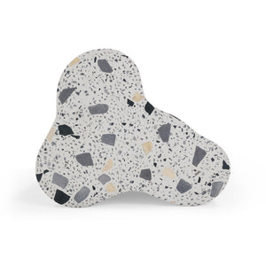 TOV Furniture Slab Sculptural Faux Terrazzo Side Table for Indoor and Outdoor Spaces – Durable Concrete Design Black and White TOV-OC54435