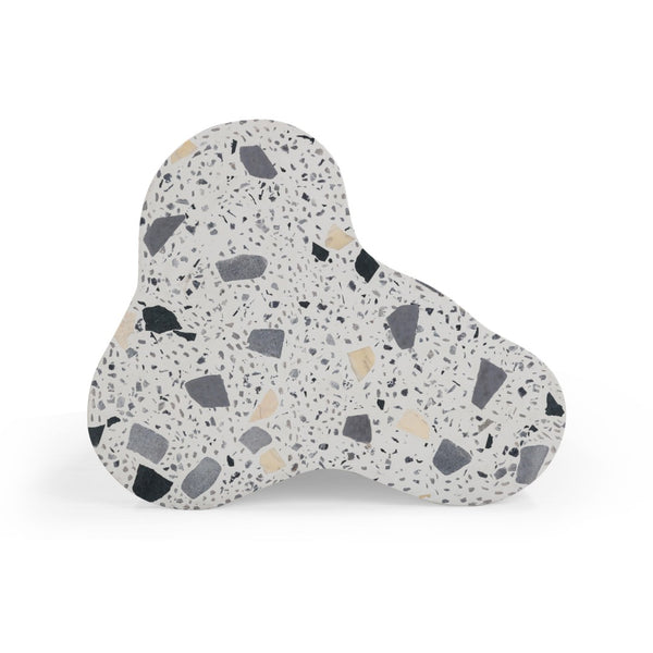 TOV Furniture Slab Sculptural Faux Terrazzo Side Table for Indoor and Outdoor Spaces – Durable Concrete Design Black and White TOV-OC54435