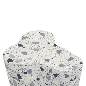 TOV Furniture Slab Sculptural Faux Terrazzo Side Table for Indoor and Outdoor Spaces – Durable Concrete Design Black and White TOV-OC54435