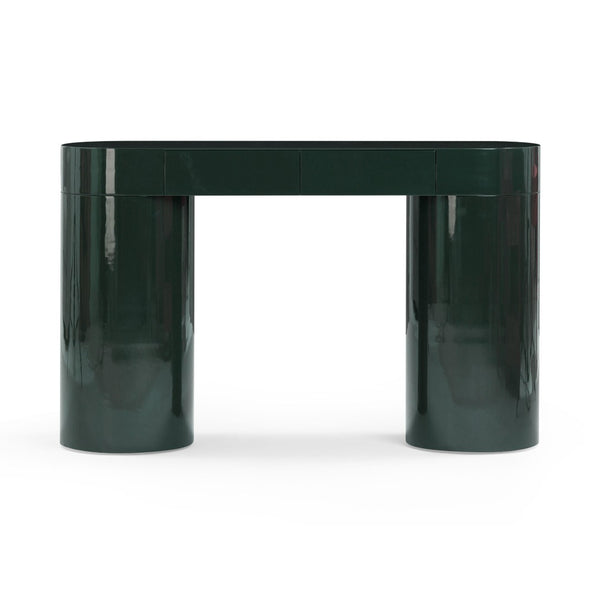 TOV Furniture Mira High Gloss Console Table - Chic Retro Design with Soft-Close Drawers for Stylish Storage Solutions Green TOV-OC54441