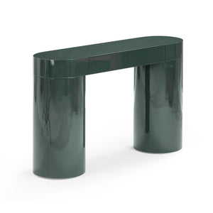 TOV Furniture Mira High Gloss Console Table - Chic Retro Design with Soft-Close Drawers for Stylish Storage Solutions Green TOV-OC54441