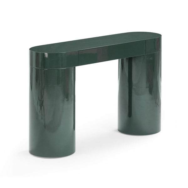 TOV Furniture Mira High Gloss Console Table - Chic Retro Design with Soft-Close Drawers for Stylish Storage Solutions Green TOV-OC54441